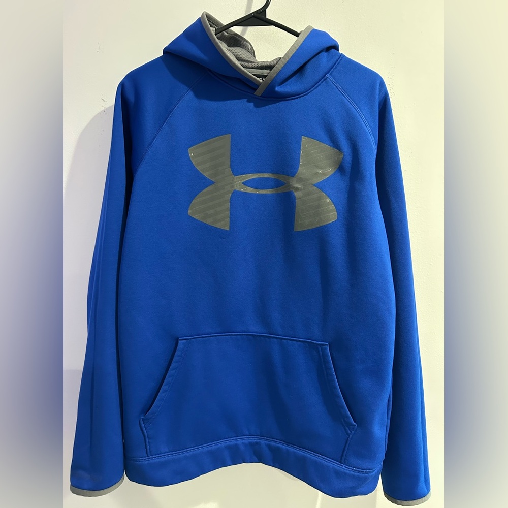 Youth Extra Large Blue Under Armour logo hoodie